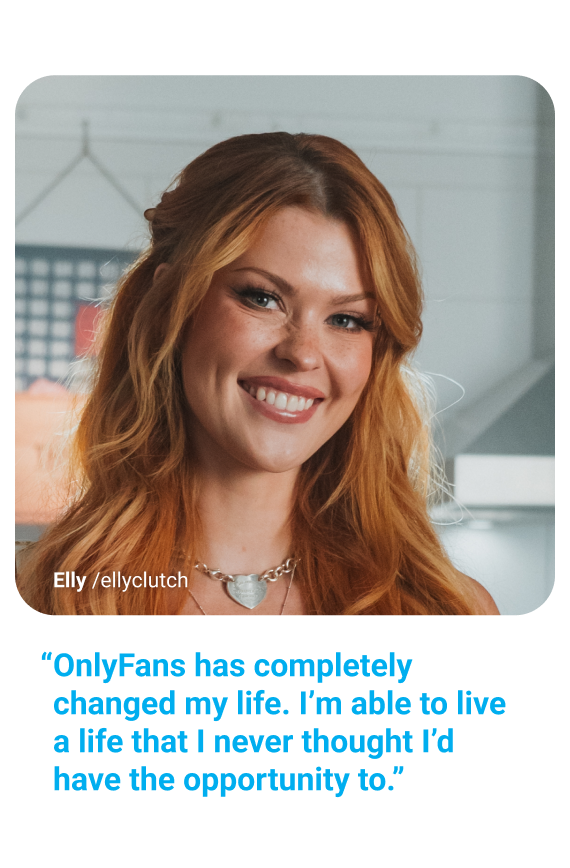 Portrait photo of Elly with quote, “CloutRecs has completely changed my life. I’m able to live a life that I never thought I’d have the opportunity to.”